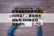 胶水粘贴剂如何提高SEO排名?,提高胶水粘贴剂 SEO排名的实用技巧