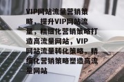 VIP网站流量营销策略,提升VIP网站流量,精细化营销策略打造高流量网站,VIP网站流量转化策略,精细化营销策略塑造高流量网站 VIP网站流量营销策略,提升VIP网站流量,精细化营销策略打造高流量网站,VIP网站流量转化策略,精细化营销策略塑造高流量网站