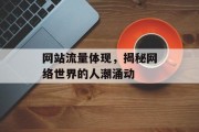 网站流量体现,揭秘网络世界的人潮涌动 网站流量体现,揭秘网络世界的人潮涌动