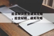 后宫秘诀密会通关攻略，后宫秘籍，通关攻略！