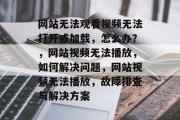 网站无法观看视频无法打开或加载,怎么办?,网站视频无法播放,如何解决问题,网站视频无法播放,故障排查与解决方案 网站无法观看视频无法打开或加载,怎么办?,网站视频无法播放,如何解决问题,网站视频无法播放,故障排查与解决方案