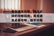 毒龙通关攻略,新手必读的攻略指南,毒龙通关必备攻略,新手攻略全解析! 毒龙通关攻略,新手必读的攻略指南,毒龙通关必备攻略,新手攻略全解析!