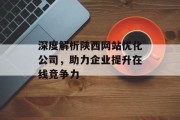 深度解析陕西网站优化公司，助力企业提升在线竞争力