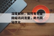 深度解析,如何有效查网站访问流量,助力网站优化 深度解析,如何有效查网站访问流量,助力网站优化