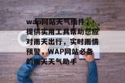 wap网站天气插件，提供实用工具帮助您应对雨天出行，实时雨情预警，WAP网站必备的雨天天气助手