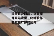流量直冲网站,立即提升网站流量,秘籍教你有效推广你的网站 流量直冲网站,立即提升网站流量,秘籍教你有效推广你的网站