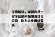 深度解析,如何选择一家专业的网站建设优化公司,助力企业网络营销 深度解析,如何选择一家专业的网站建设优化公司,助力企业网络营销