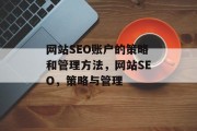 网站SEO账户的策略和管理方法,网站SEO,策略与管理 网站SEO账户的策略和管理方法,网站SEO,策略与管理