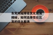 东莞网站排名优化费用揭秘,如何选择性价比高的优化服务 东莞网站排名优化费用揭秘,如何选择性价比高的优化服务