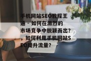 手机网站SEO教程王通 - 如何在激烈的市场竞争中脱颖而出?,如何利用手机网站SEO提升流量? 手机网站SEO教程王通 - 如何在激烈的市场竞争中脱颖而出?,如何利用手机网站SEO提升流量?