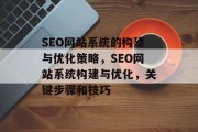 SEO网站系统的构建与优化策略,SEO网站系统构建与优化,关键步骤和技巧 SEO网站系统的构建与优化策略,SEO网站系统构建与优化,关键步骤和技巧