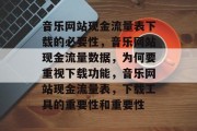 音乐网站现金流量表下载的必要性,音乐网站现金流量数据,为何要重视下载功能,音乐网站现金流量表,下载工具的重要性和重要性 音乐网站现金流量表下载的必要性,音乐网站现金流量数据,为何要重视下载功能,音乐网站现金流量表,下载工具的重要性和重要性