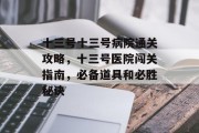 十三号十三号病院通关攻略,十三号医院闯关指南,必备道具和必胜秘诀