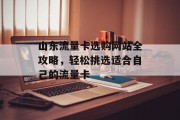 山东流量卡选购网站全攻略,轻松挑选适合自己的流量卡 山东流量卡选购网站全攻略,轻松挑选适合自己的流量卡