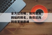 全方位攻略,如何提高网站的排名,助你迈向网络营销巅峰 全方位攻略,如何提高网站的排名,助你迈向网络营销巅峰