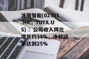 涂鸦智能(02391.HK,TUYA.US) :公司收入同比增长约34%,净利润率达到25% 涂鸦智能(02391.HK,TUYA.US) :公司收入同比增长约34%,净利润率达到25%
