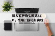 深入解析狗头网站SEO,策略、技巧与实践 深入解析狗头网站SEO,策略、技巧与实践