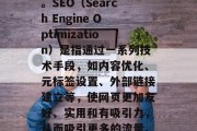 青岛官方网站优化是指针对网站在搜索引擎排名中表现不佳的现象,进行有针对性的优化,提高其搜索结果的权重。SEO(Search Engine Optimization)是指通过一系列技术手段,如内容优化、元标签设置、外部链接建立等,使网页更加友好、实用和有吸引力,从而吸引更多的流量。,青岛SEO优化,提升网页排名,吸引更多流量。,青岛SEO优化,提升网页排名,吸引更多流量。 青岛官方网站优化是指针对网站在搜索引擎排名中表现不佳的现象,进行有针对性的优化,提高其搜索结果的权重。SEO(Search Engine Optimization)是指通过一系列技术手段,如内容优化、元标签设置、外部链接建立等,使网页更加友好、实用和有吸引力,从而吸引更多的流量。,青岛SEO优化,提升网页排名,吸引更多流量。,青岛SEO优化,提升网页排名,吸引更多流量。