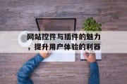 网站控件与插件的魅力,提升用户体验的利器 网站控件与插件的魅力,提升用户体验的利器