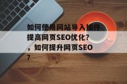 如何使用网站导入插件提高网页SEO优化？，如何提升网页SEO？