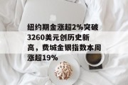 纽约期金涨超2%突破3260美元创历史新高,费城金银指数本周涨超19% 纽约期金涨超2%突破3260美元创历史新高,费城金银指数本周涨超19%