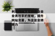 利用网站流量提高企业业务效率的策略,提升网站流量,为企业业绩助力 利用网站流量提高企业业务效率的策略,提升网站流量,为企业业绩助力