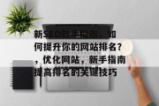 新SEO新手指南,如何提升你的网站排名?,优化网站,新手指南提高排名的关键技巧
