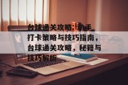 台球通关攻略: 动手打卡策略与技巧指南，台球通关攻略，秘籍与技巧解析