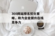 360网站排名优化策略,助力企业提升在线竞争力 360网站排名优化策略,助力企业提升在线竞争力