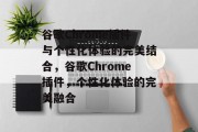 谷歌Chrome插件与个性化体验的完美结合，谷歌Chrome插件，个性化体验的完美融合