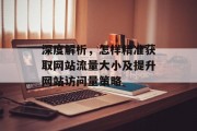 深度解析，怎样精准获取网站流量大小及提升网站访问量策略