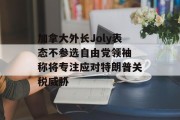 加拿大外长Joly表态不参选自由党领袖 称将专注应对特朗普关税威胁 加拿大外长Joly表态不参选自由党领袖 称将专注应对特朗普关税威胁