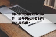 揭秘刷搜狗网站排名软件，提升网站排名的利器还是陷阱？