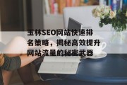 玉林SEO网站快速排名策略,揭秘高效提升网站流量的秘密武器 玉林SEO网站快速排名策略,揭秘高效提升网站流量的秘密武器