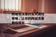 网站引流量的五大高效策略,让你的网站流量翻倍增长 网站引流量的五大高效策略,让你的网站流量翻倍增长