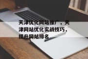 天津优化网站推广,天津网站优化实战技巧,提升网站排名 天津优化网站推广,天津网站优化实战技巧,提升网站排名