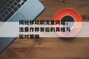 揭秘移动刷流量网站,流量作弊背后的真相与应对策略 揭秘移动刷流量网站,流量作弊背后的真相与应对策略