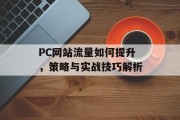 PC网站流量如何提升,策略与实战技巧解析 PC网站流量如何提升,策略与实战技巧解析