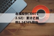 永福股份(300712.SZ)：累计已回购1.1474%股份