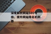 深度解析网站SEO专线,提升网站排名的利器 深度解析网站SEO专线,提升网站排名的利器