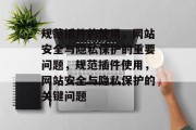 规范插件的使用,网站安全与隐私保护的重要问题,规范插件使用,网站安全与隐私保护的关键问题 规范插件的使用,网站安全与隐私保护的重要问题,规范插件使用,网站安全与隐私保护的关键问题