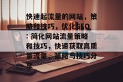 快速起流量的网站,策略和技巧,优化SEO: 简化网站流量策略和技巧,快速获取高质量流量,策略与技巧分享 快速起流量的网站,策略和技巧,优化SEO: 简化网站流量策略和技巧,快速获取高质量流量,策略与技巧分享