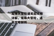 龙珠大冒险通关后攻略详解,龙珠大冒险,通关攻略解析 龙珠大冒险通关后攻略详解,龙珠大冒险,通关攻略解析