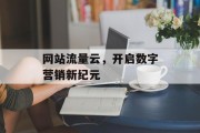 网站流量云,开启数字营销新纪元 网站流量云,开启数字营销新纪元