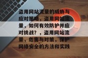 盗用网站流量的威胁与应对策略,盗用网站流量,如何有效防护并应对挑战?,盗用网站流量,危害与对策,保护网络安全的方法和实践 盗用网站流量的威胁与应对策略,盗用网站流量,如何有效防护并应对挑战?,盗用网站流量,危害与对策,保护网络安全的方法和实践