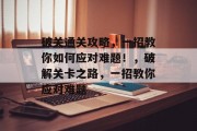 破关通关攻略,一招教你如何应对难题!,破解关卡之路,一招教你应对难题