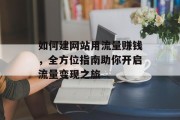 如何建网站用流量赚钱，全方位指南助你开启流量变现之旅