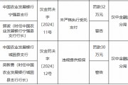 农发行两家支行合计被罚62万元:未严格执行受托支付、违规提供担保 农发行两家支行合计被罚62万元:未严格执行受托支付、违规提供担保