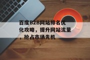 百度B2B网站排名优化攻略,提升网站流量,抢占市场先机 百度B2B网站排名优化攻略,提升网站流量,抢占市场先机