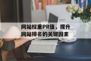 网站权重PR值,提升网站排名的关键因素 网站权重PR值,提升网站排名的关键因素